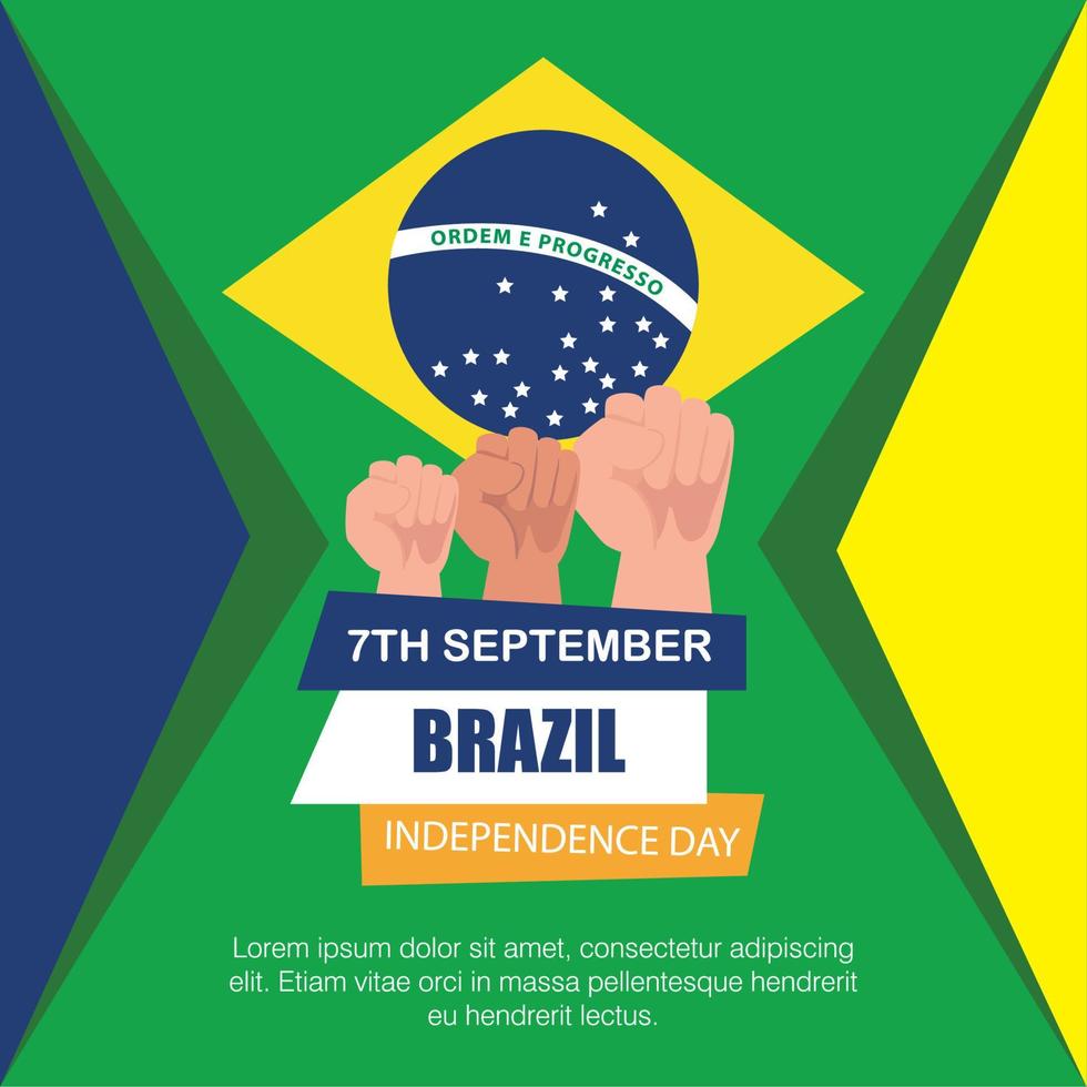 7 september, baner av firande Brasilien oberoende dag vektor