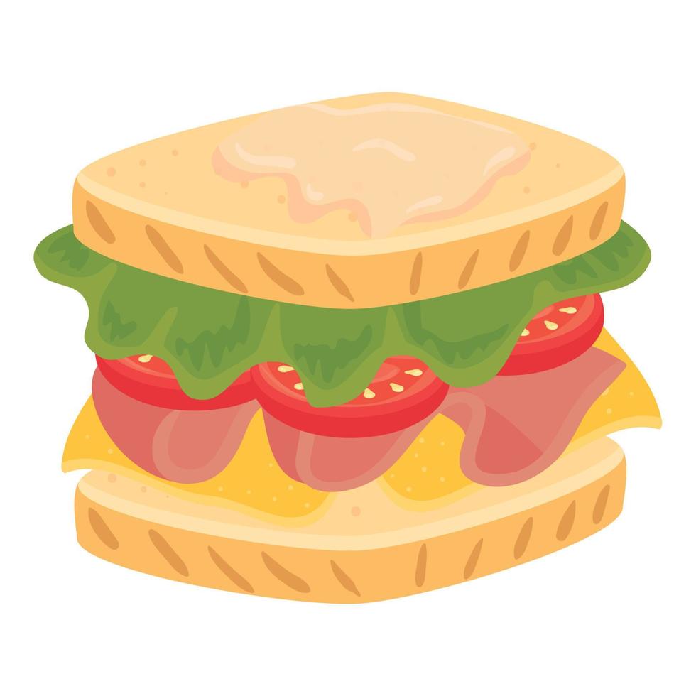 leckeres Sandwich auf weißem Hintergrund vektor