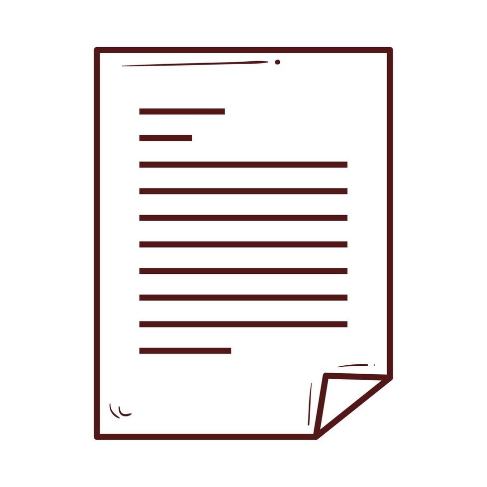 Papierdokumentsymbol auf weißem Hintergrund vektor