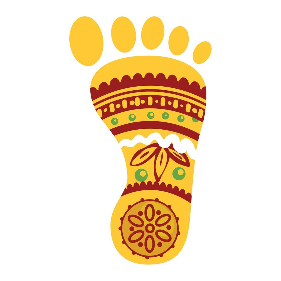 fotavtryck med dekoration av firande Navratri ikon vektor