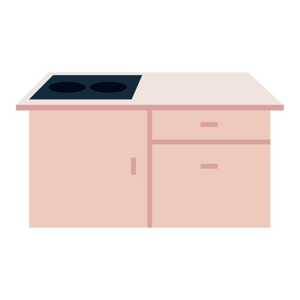 Küchenherd mit Schubladen, auf weißem Hintergrund vektor