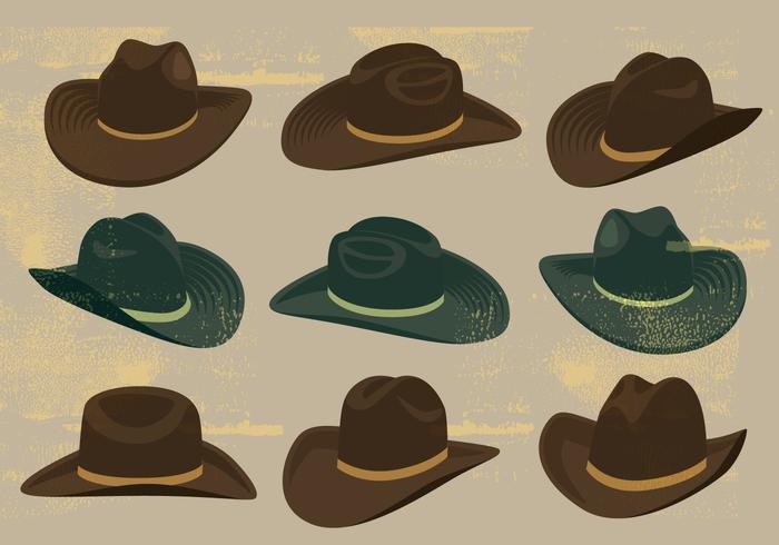 Cowboy Hüte Icons vektor