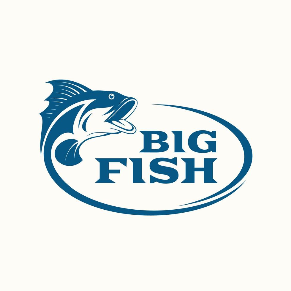 großes Fischfang-Logo-Symbol vektor