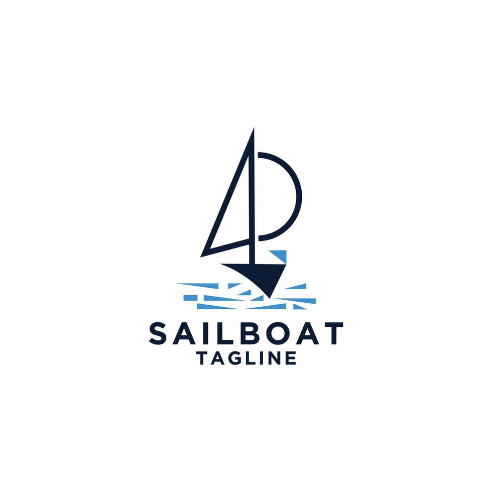 Segelboot-Logo-Design-Vektor-Vorlage vektor