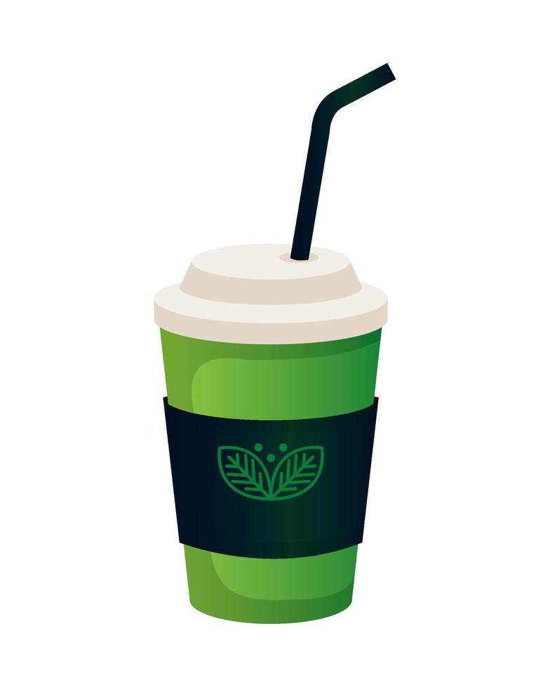 disponibel kaffe attrapp med tecken av grön företag, företags- identitet vektor