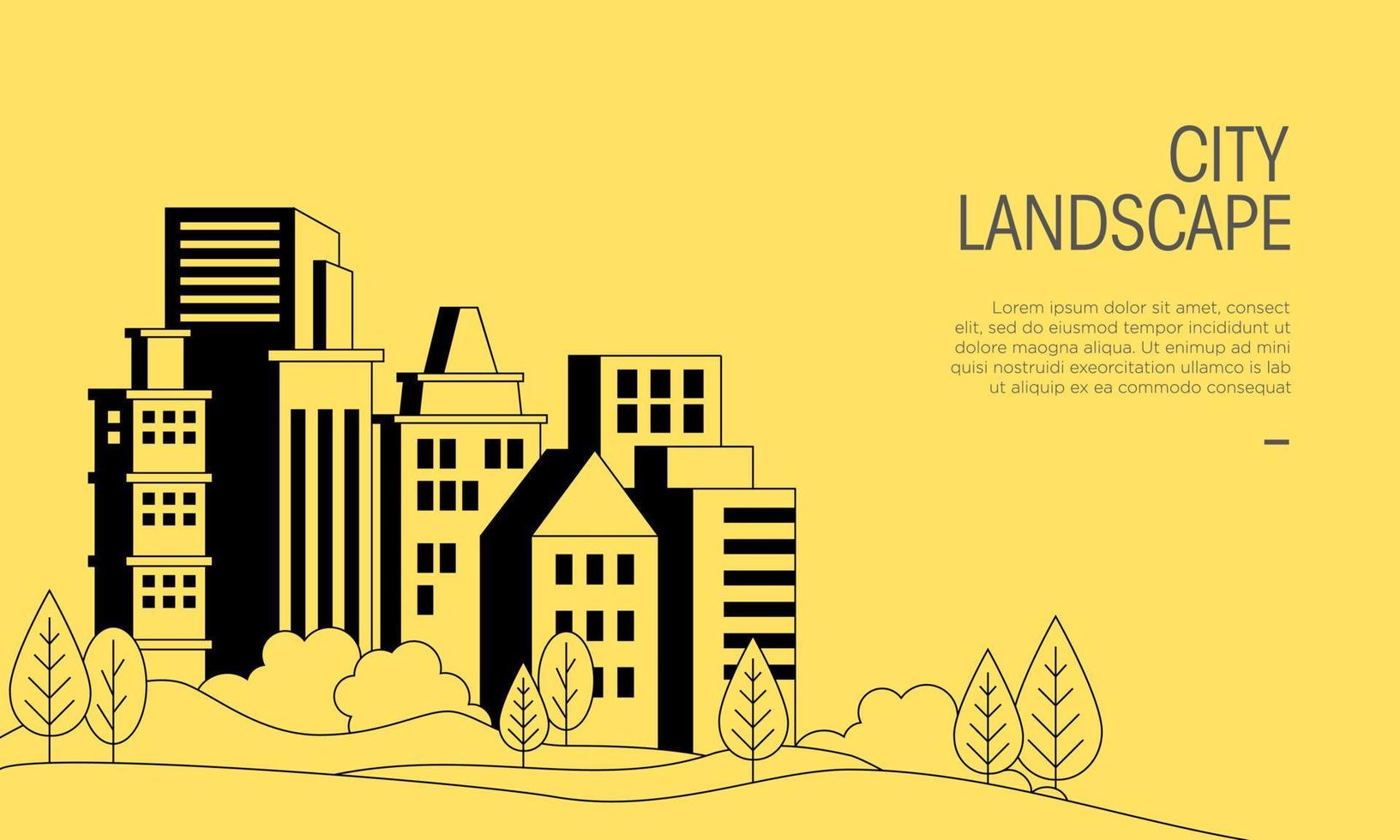 stadtlandschaft mit stadtparkvektorillustration. geeignet für Gestaltungselemente von Stadtgebieten, Stadtparks und Outdoor-Parks in der Innenstadt. vektor