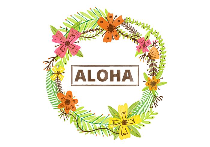 EARMARKED Hawaiian Lei Akvarell bakgrund vektor