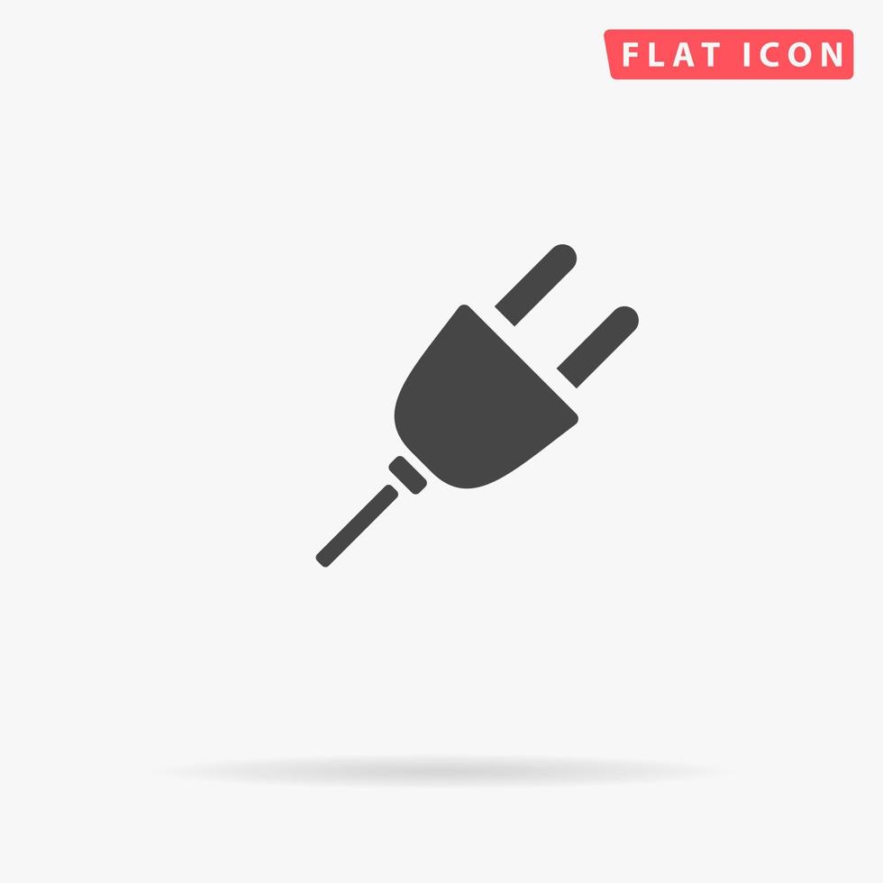 flaches Vektorsymbol für elektrische Stecker. Zeichen im Glyphenstil. einfaches handgezeichnetes illustrationssymbol für konzeptinfografiken, designprojekte, ui und ux, website oder mobile anwendung. vektor