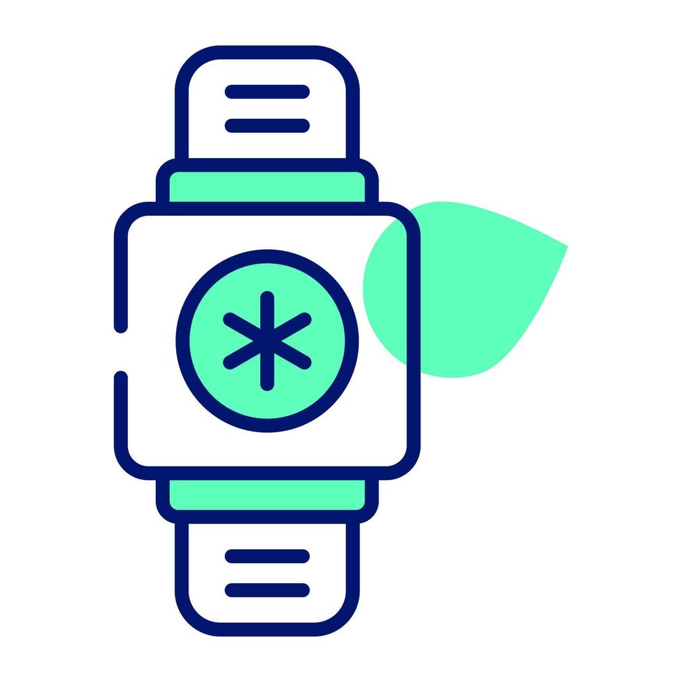 medicinsk tecken på en smart klocka skildrar kondition spårare, lätt till använda sig av ikon vektor