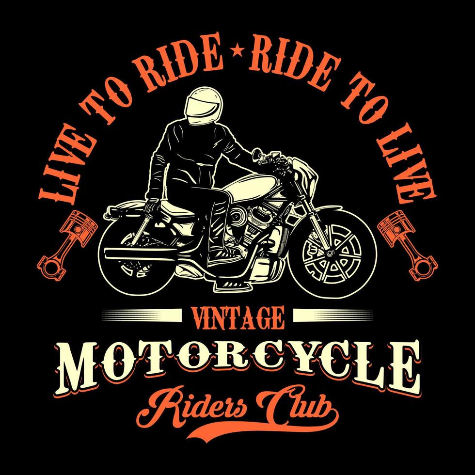 benutzerdefinierte Motorräder klassisches Vektor-Shirt-Design vektor