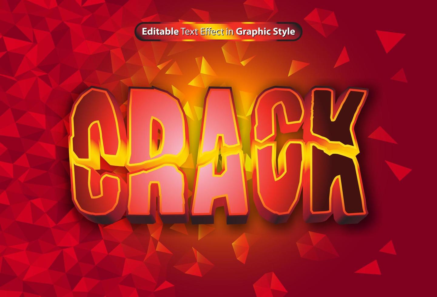 Crack-Texteffekt mit Grafikstil und bearbeitbar vektor