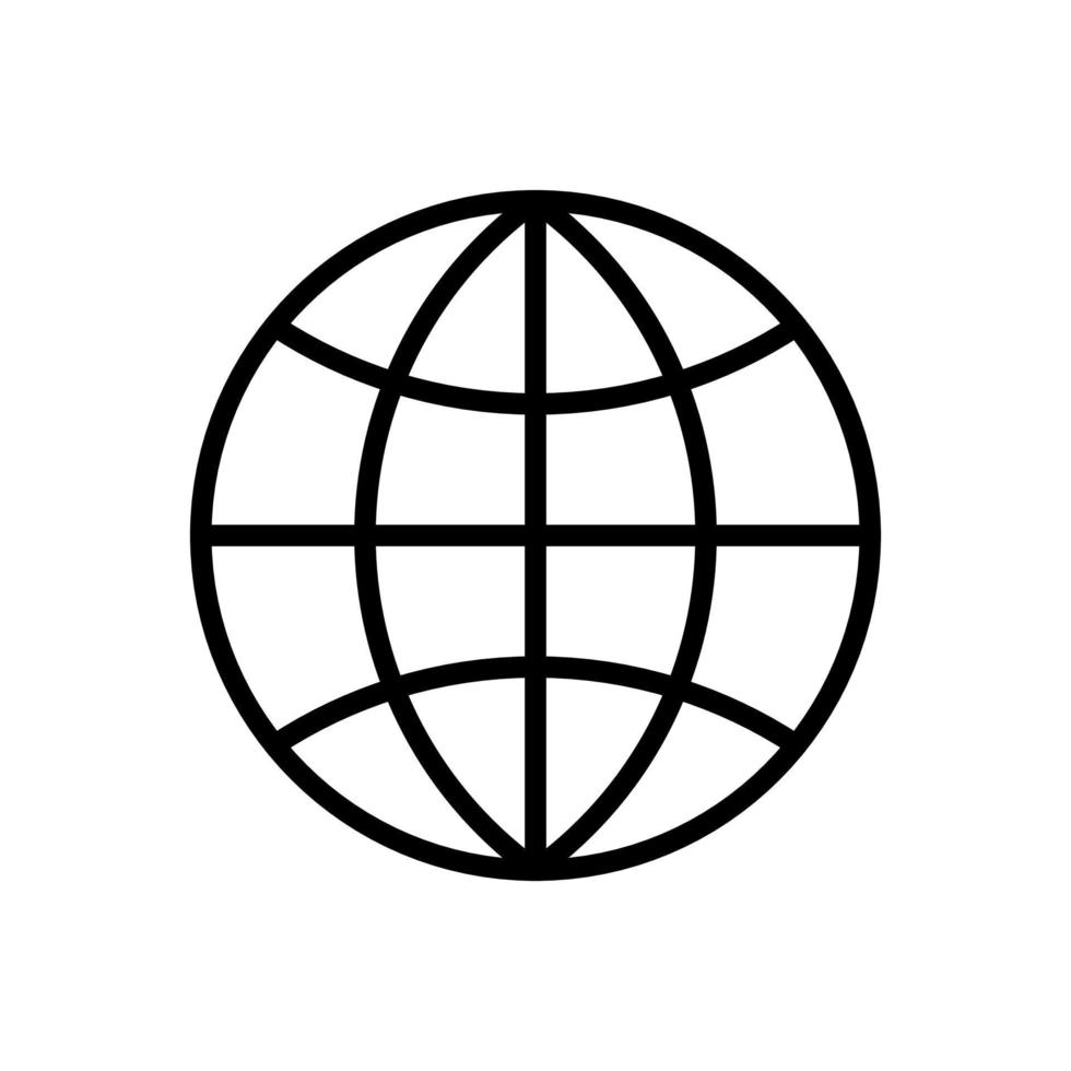 www, värld bred webb, jord rutnät symbol, global ikon i linje stil design isolerat på vit bakgrund. redigerbar stroke. vektor