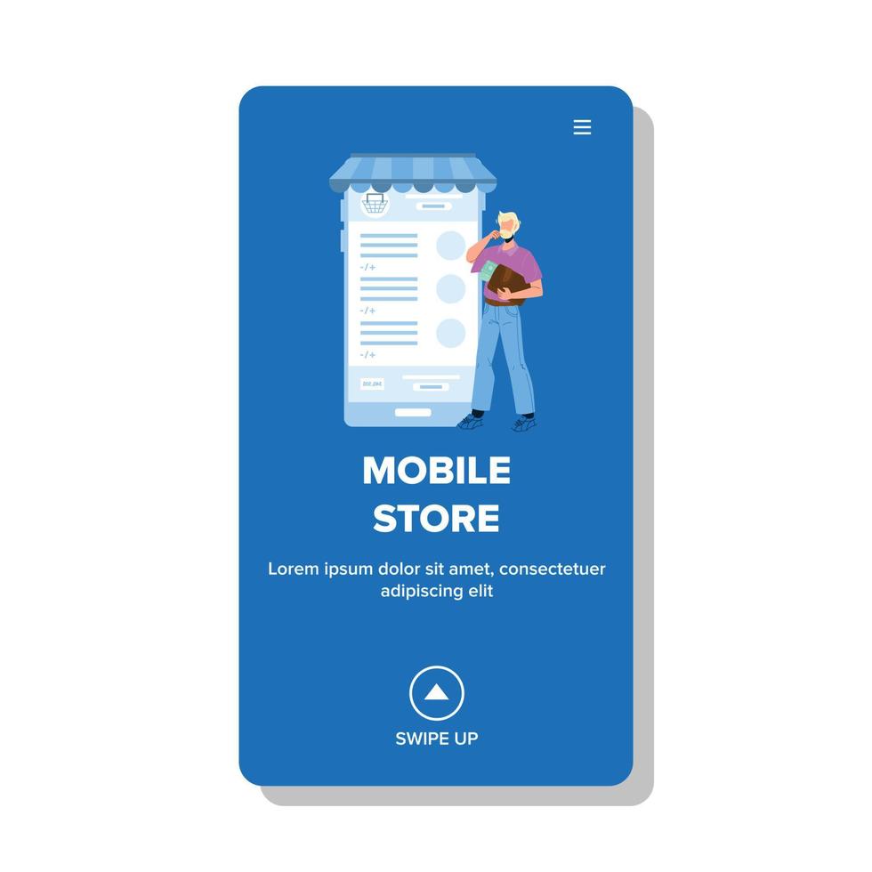 Mobile Store-Anwendung mit Kundenvektorillustration vektor