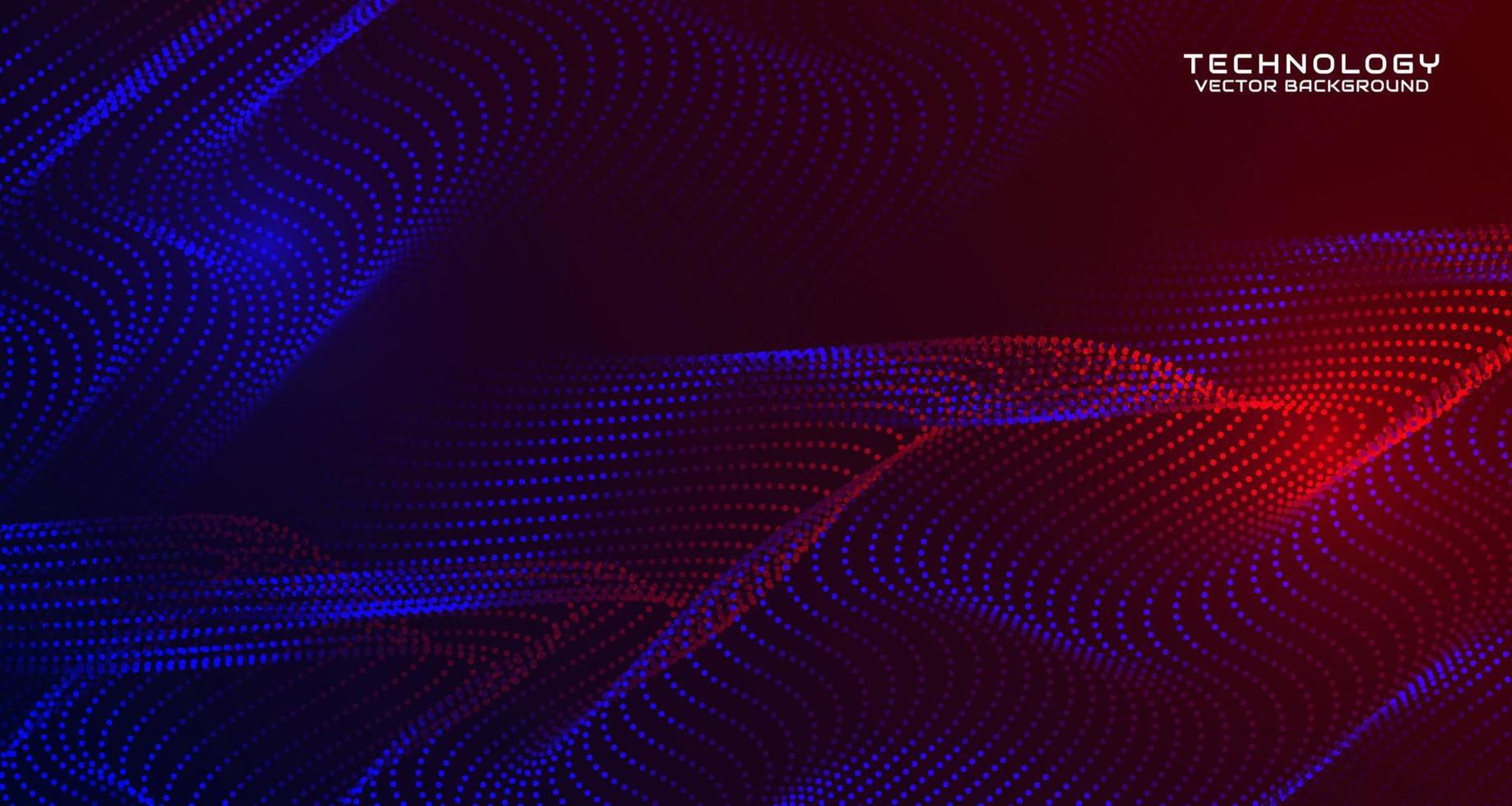 blauer techno abstrakter hintergrund auf dunklem raum mit winkendem partikelstileffekt. Grafikdesign-Element mit 3D-Moving-Dots-Flow-Konzept für Banner, Flyer, Karten, Broschüren-Cover oder Landing-Page vektor