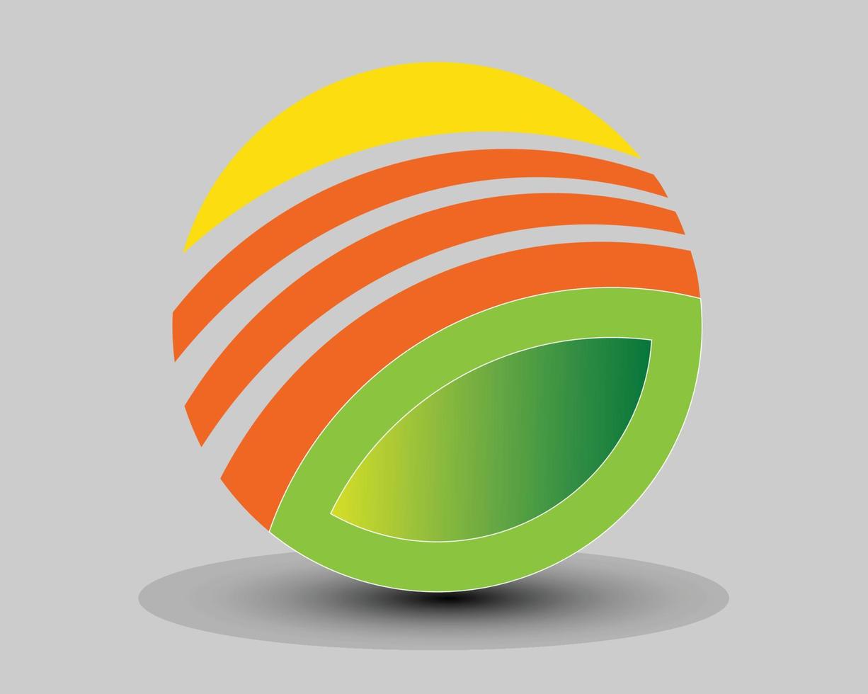 realistisches 3D-Logo-Design Kugelkreisspiele detailliertes modernes Blatt vektor