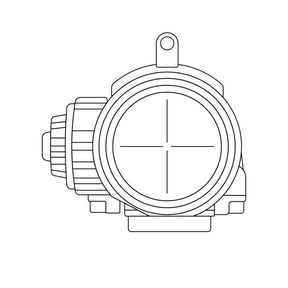 taktische umrisssymbolillustration auf isoliertem weißem hintergrund vektor