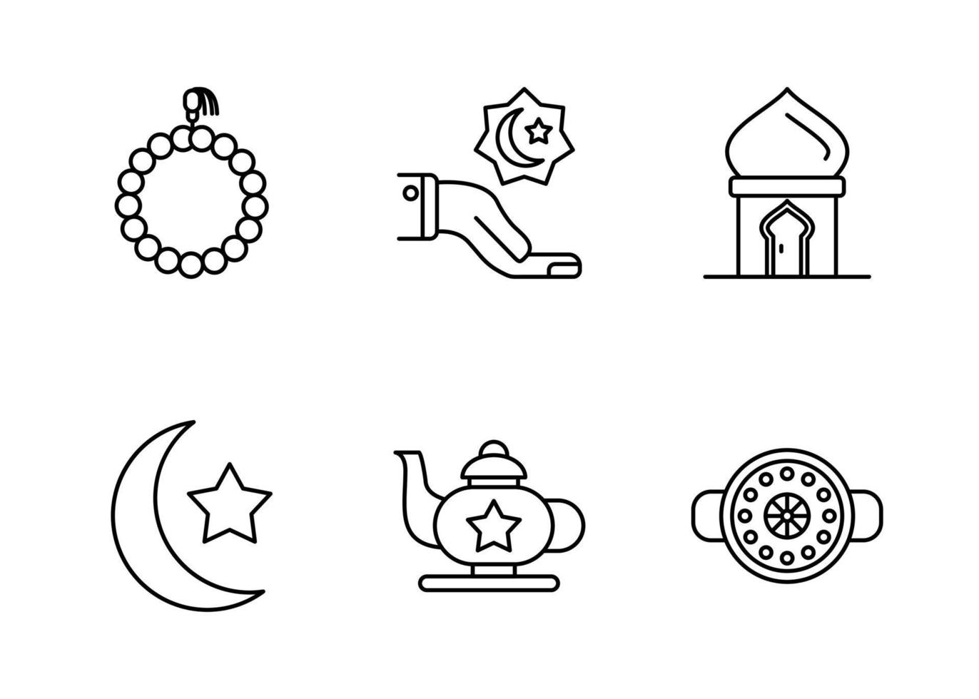 muslimischer Vektor-Icon-Set vektor