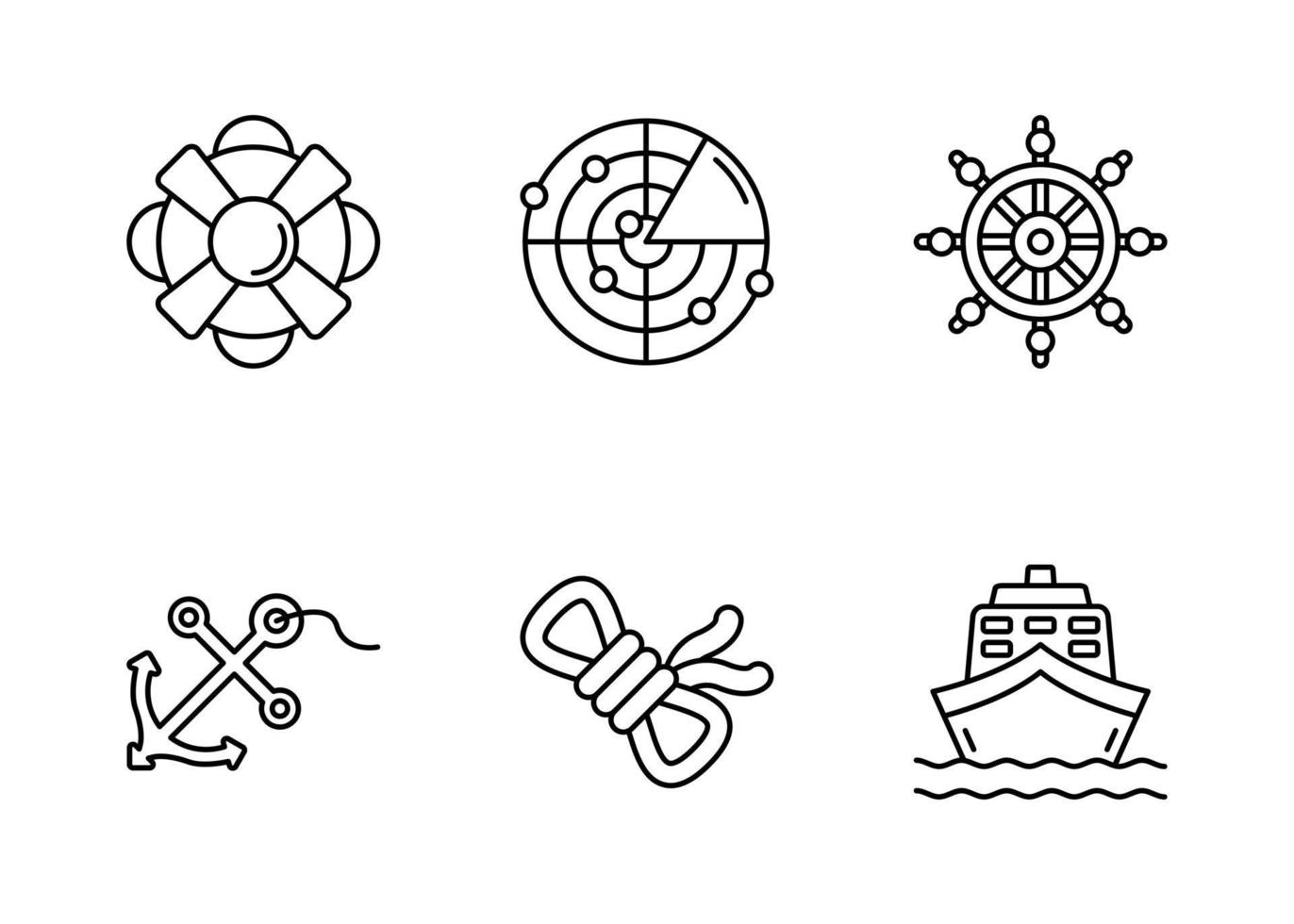 Segeln-Vektor-Icon-Set vektor