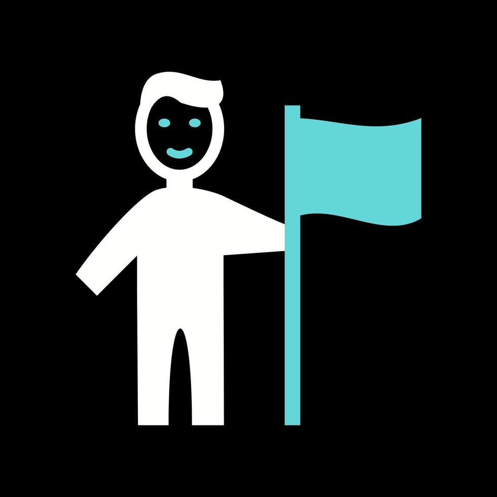 Mann, der Flag-Vektor-Symbol einstellt vektor