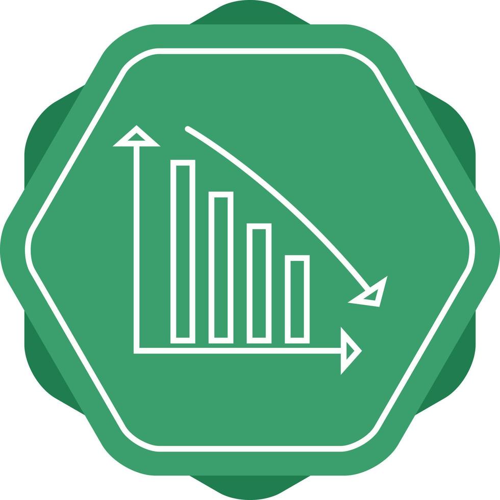 schöne absteigende Balkenvektorlinie Symbol vektor