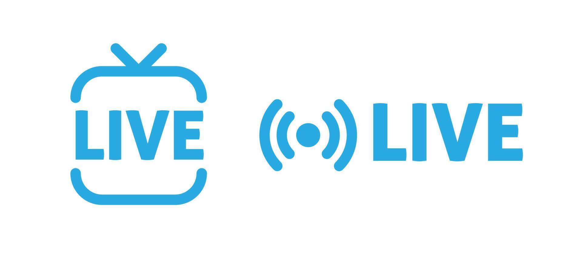 Live-Streaming im Symbol für soziale Medien. Online-Stream-Symbol auf digitalen Plattformen. vektor