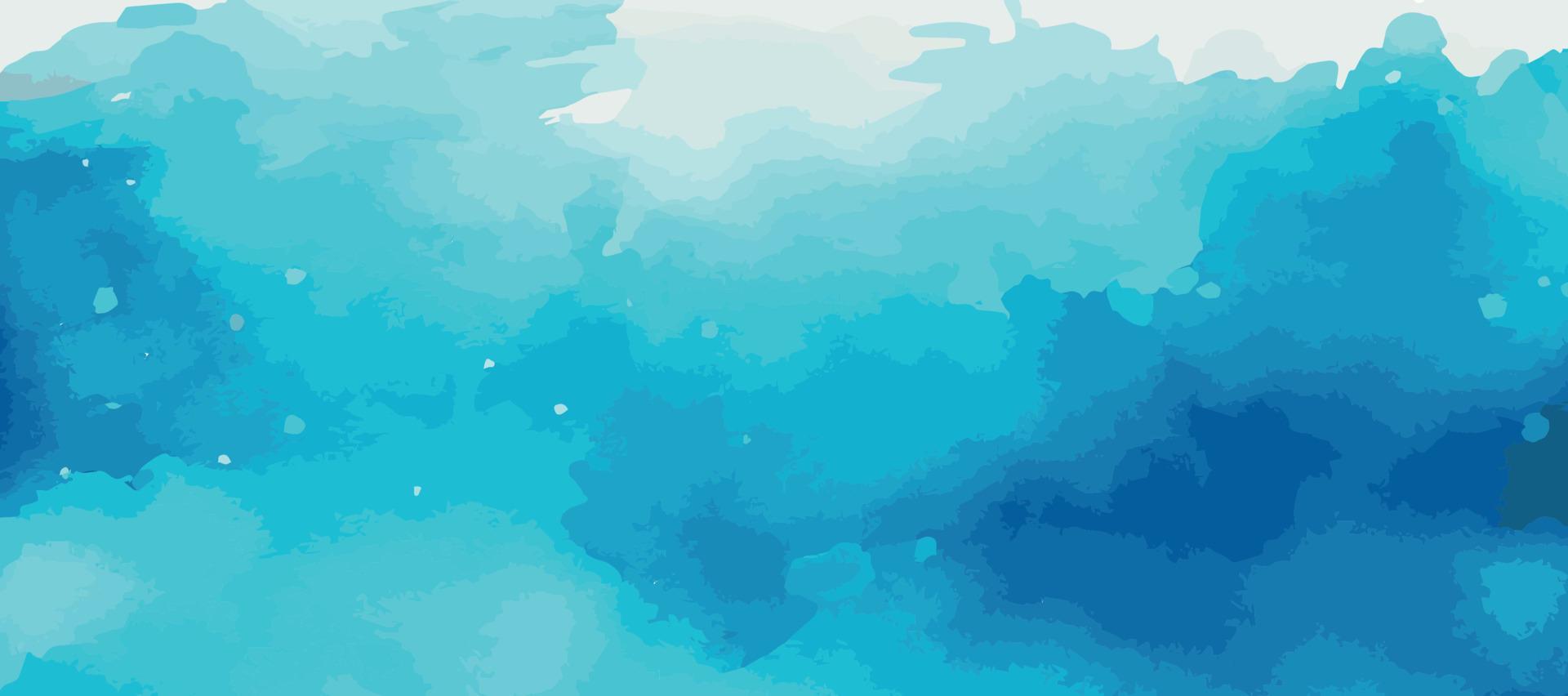realistisk blå akvarell panorama textur på vit bakgrund - vektor
