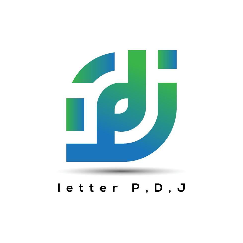 pdj-Buchstaben-Logo-Design vektor