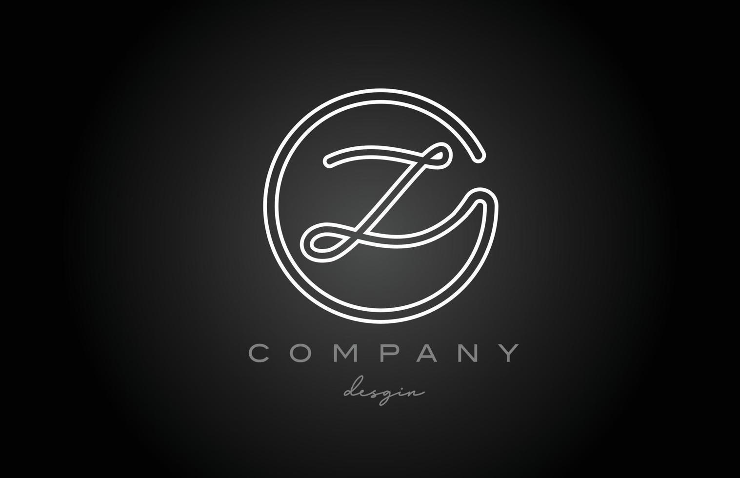 svart och vit linje z alfabet brev logotyp ikon design. handskriven ansluten kreativ mall för företag och företag vektor