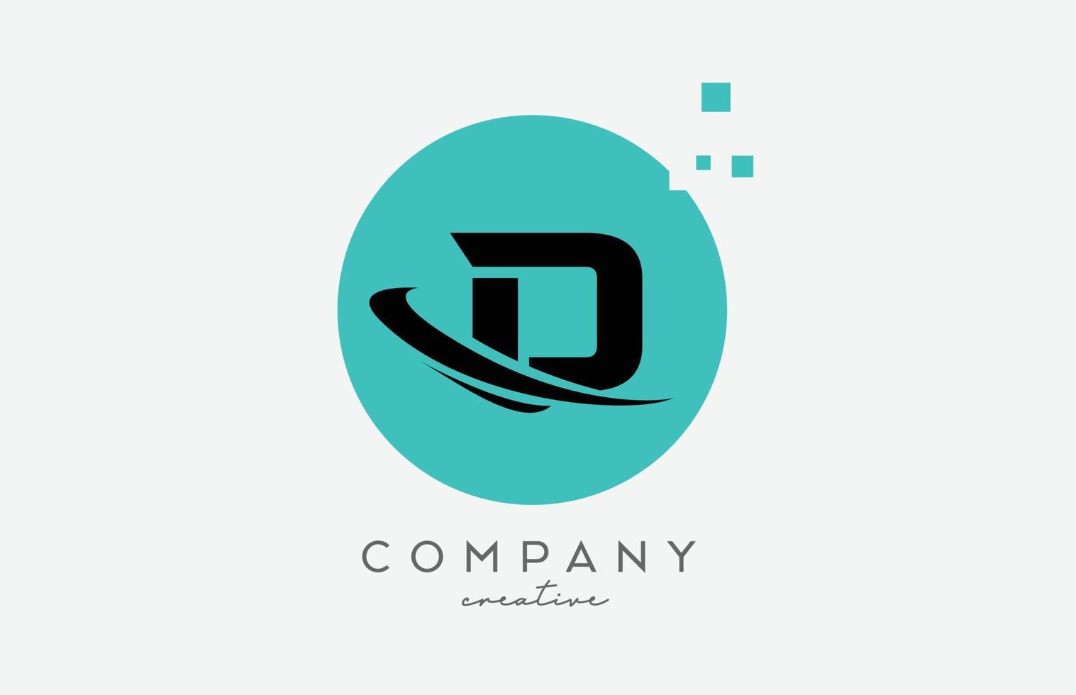 cirkel d alfabet brev logotyp ikon med prickar och susa. mall design för en företag eller företag vektor