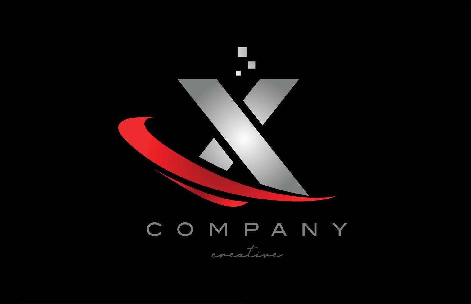röd susa x alfabet brev logotyp ikon med grå Färg. design lämplig för en företag eller företag vektor