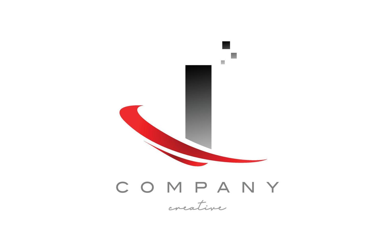 jag alfabet brev logotyp ikon med röd susa . design lämplig för en företag eller företag vektor