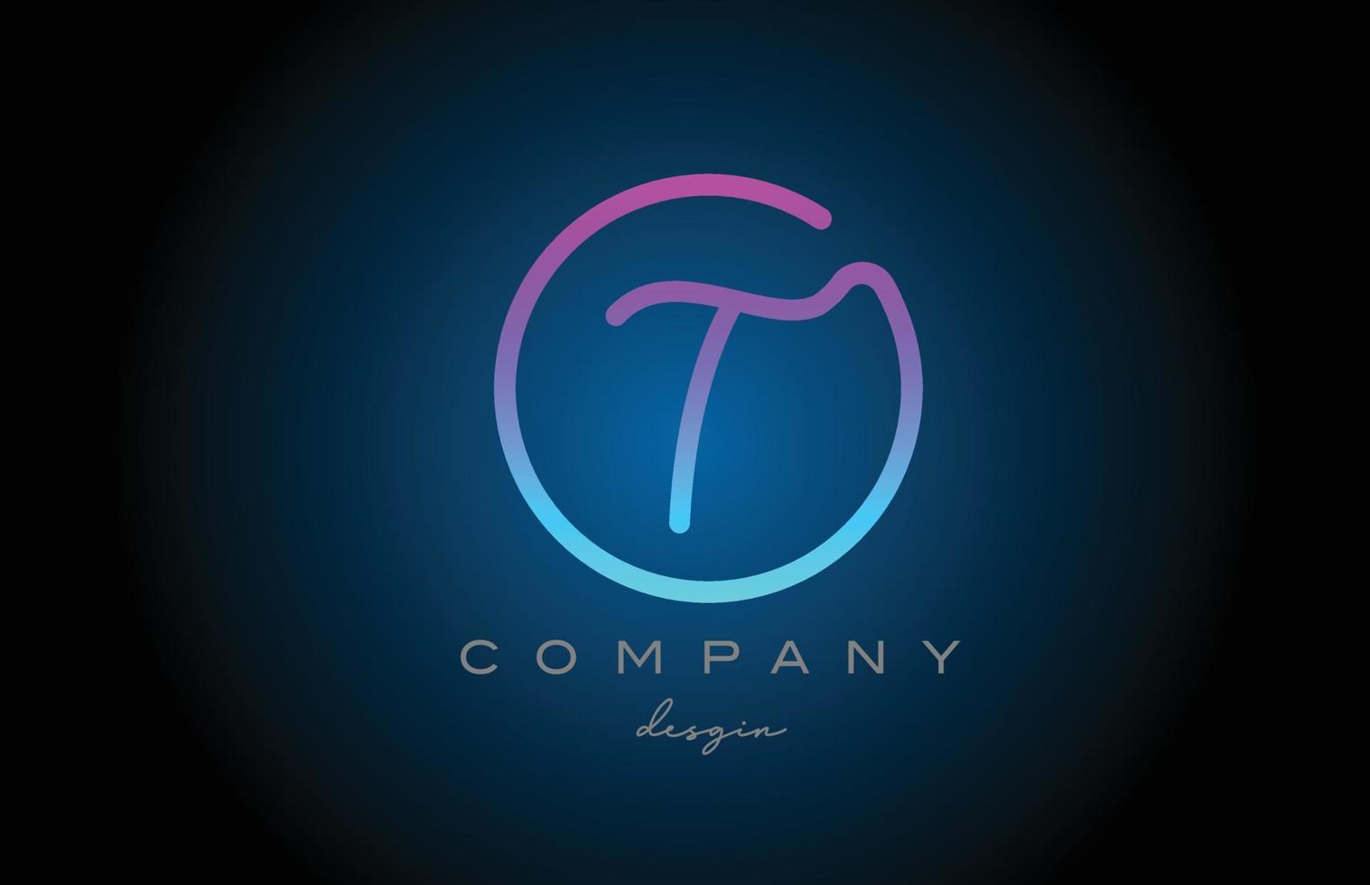 rosa t alfabet brev logotyp ikon design. handskriven ansluten kreativ mall för företag och företag vektor
