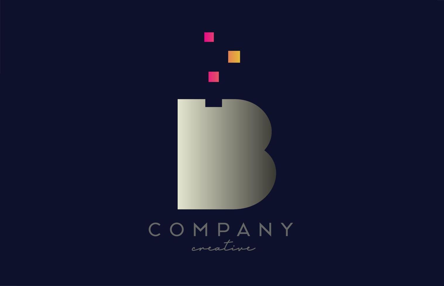 b grå rosa gul alfabet brev logotyp ikon design. kreativ mall för företag och företag vektor