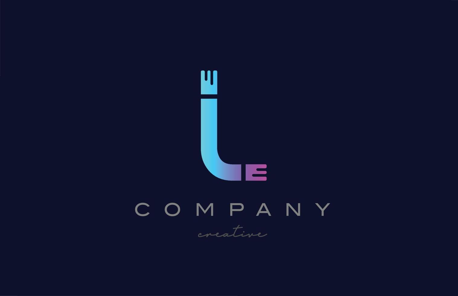 l rosa och blå alfabet brev logotyp ikon design. kreativ mall lämplig för en företag eller företag vektor