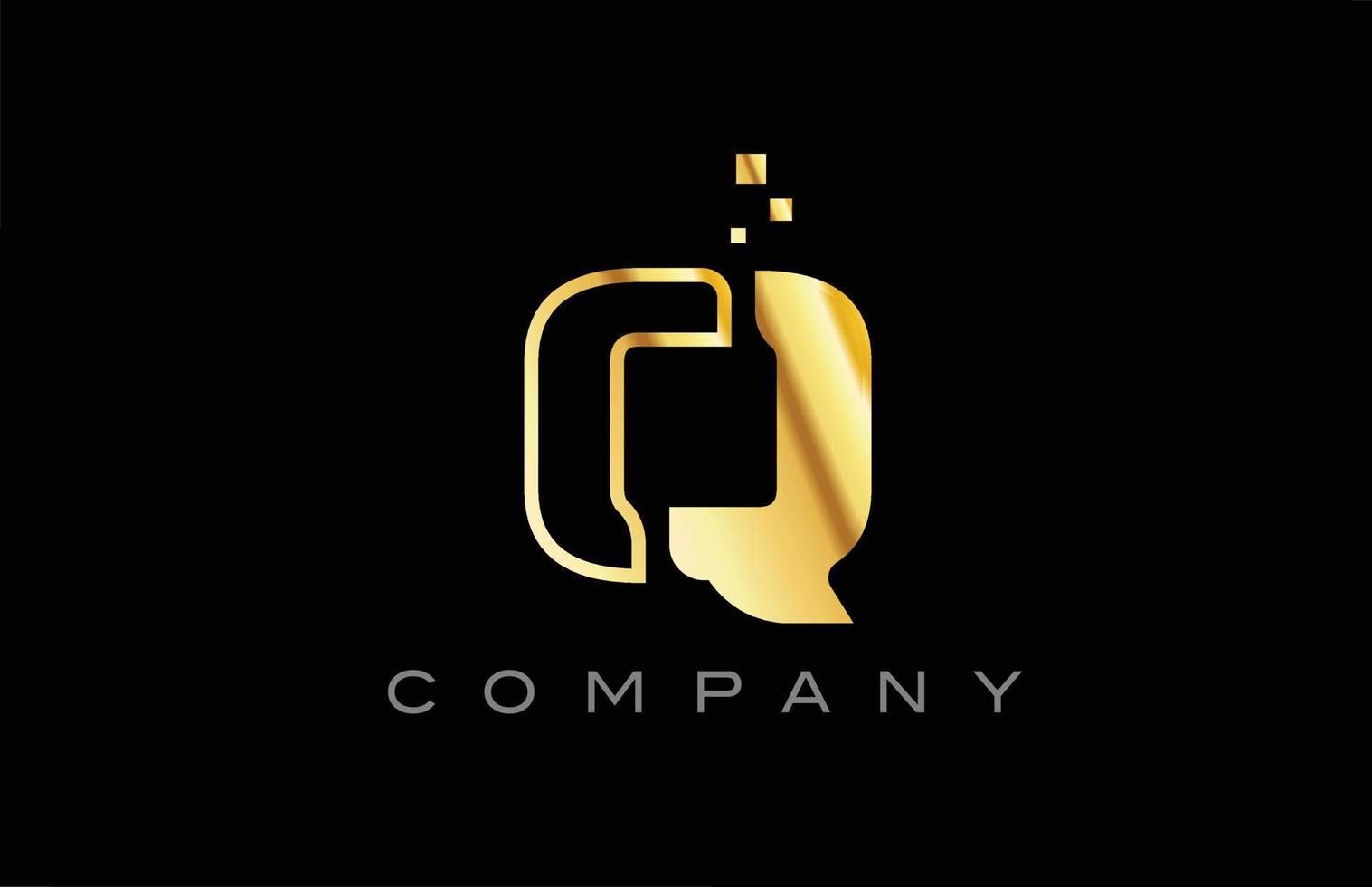 guld q alfabet brev logotyp ikon. kreativ design mall för företag och företag vektor
