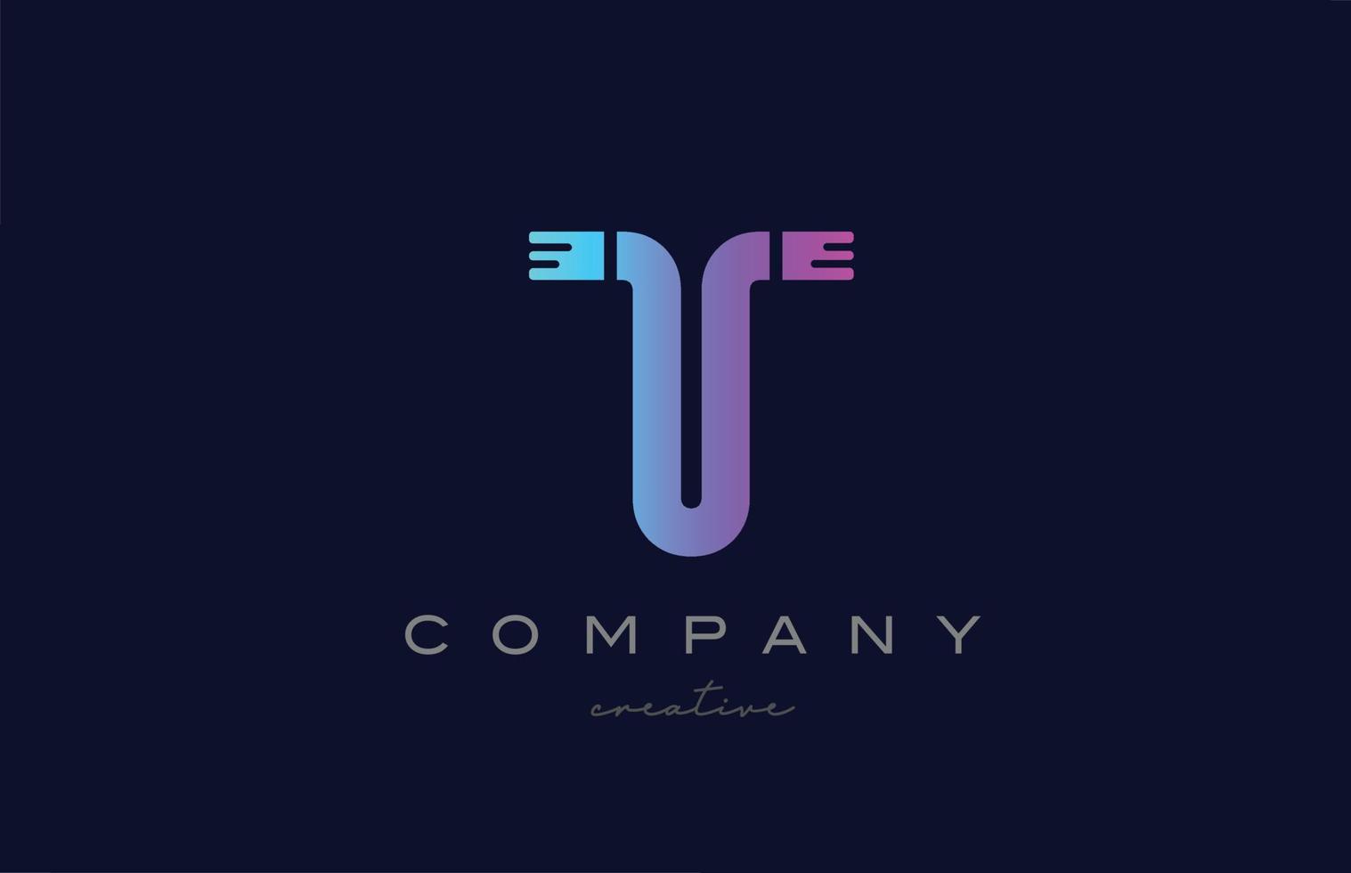 t rosa och blå alfabet brev logotyp ikon design. kreativ mall lämplig för en företag eller företag vektor