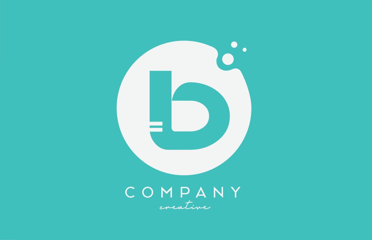 cyan b grön cirkel alfabet brev logotyp ikon design med prickar. kreativ mall för företag och företag vektor
