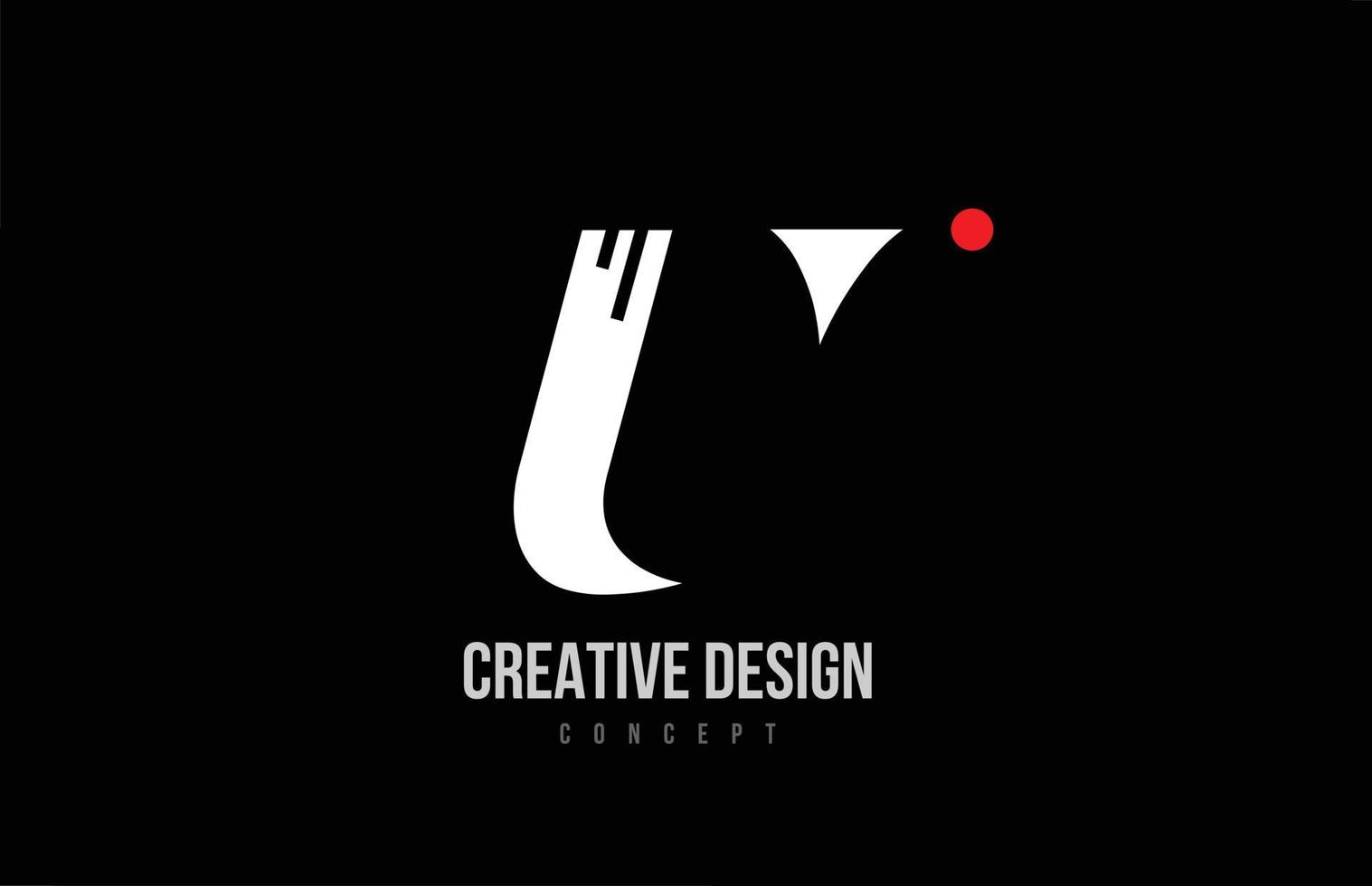 röd punkt linje u alfabet brev logotyp ikon. svart blackground kreativ mall för en företag eller företag vektor
