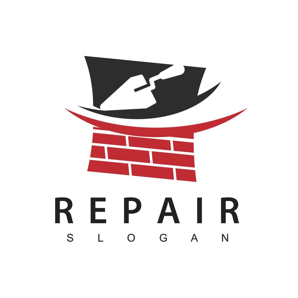 logo-vorlage für hausreparatur und service, ziegeldesignillustration vektor