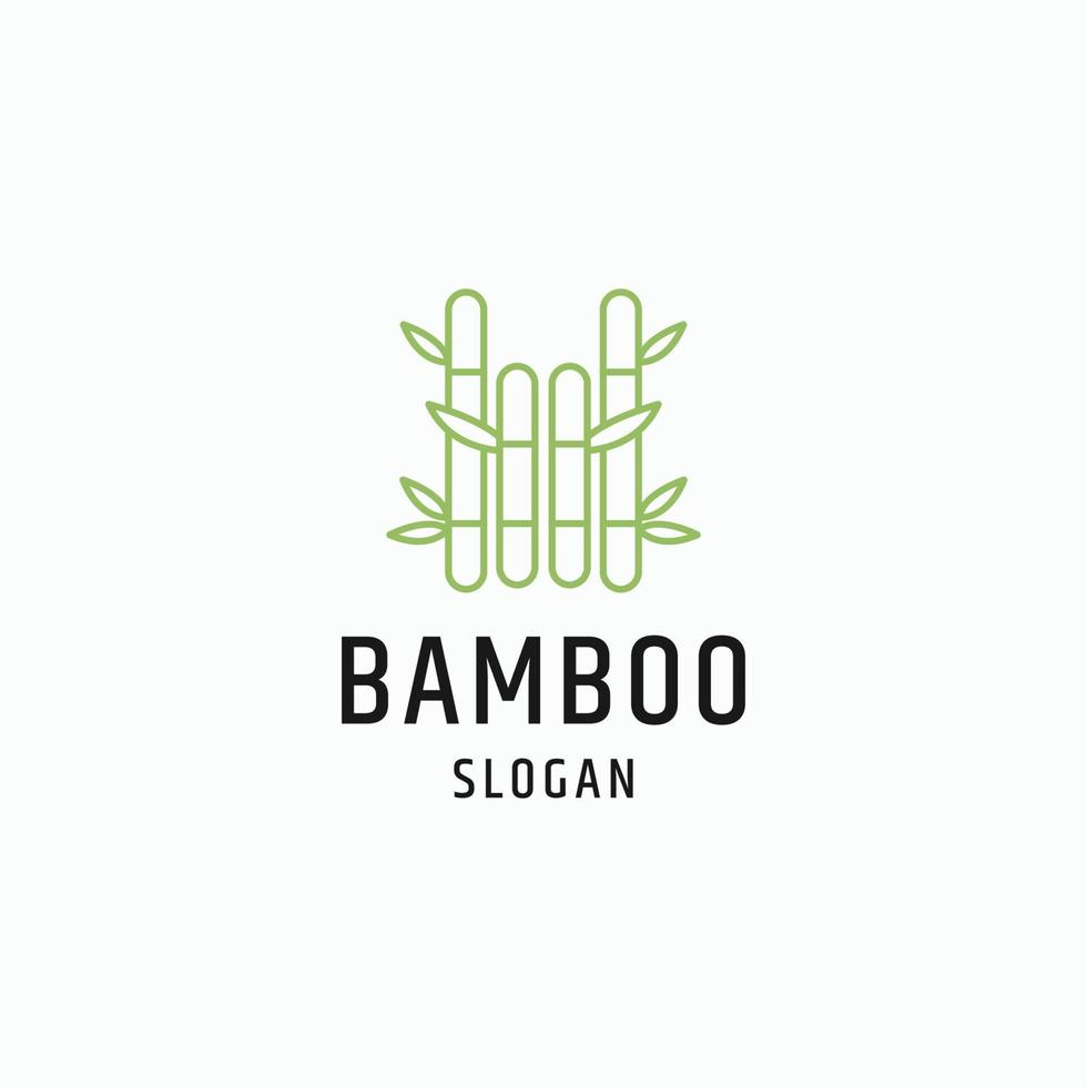 bambu logotyp mall. grön bambu träd vektor design.