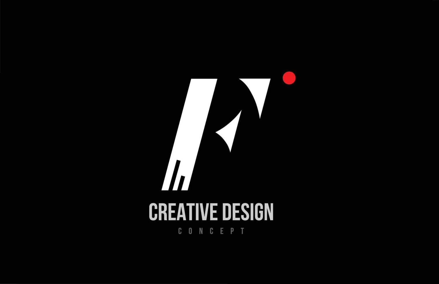 röd punkt linje f alfabet brev logotyp ikon. svart blackground kreativ mall för en företag eller företag vektor