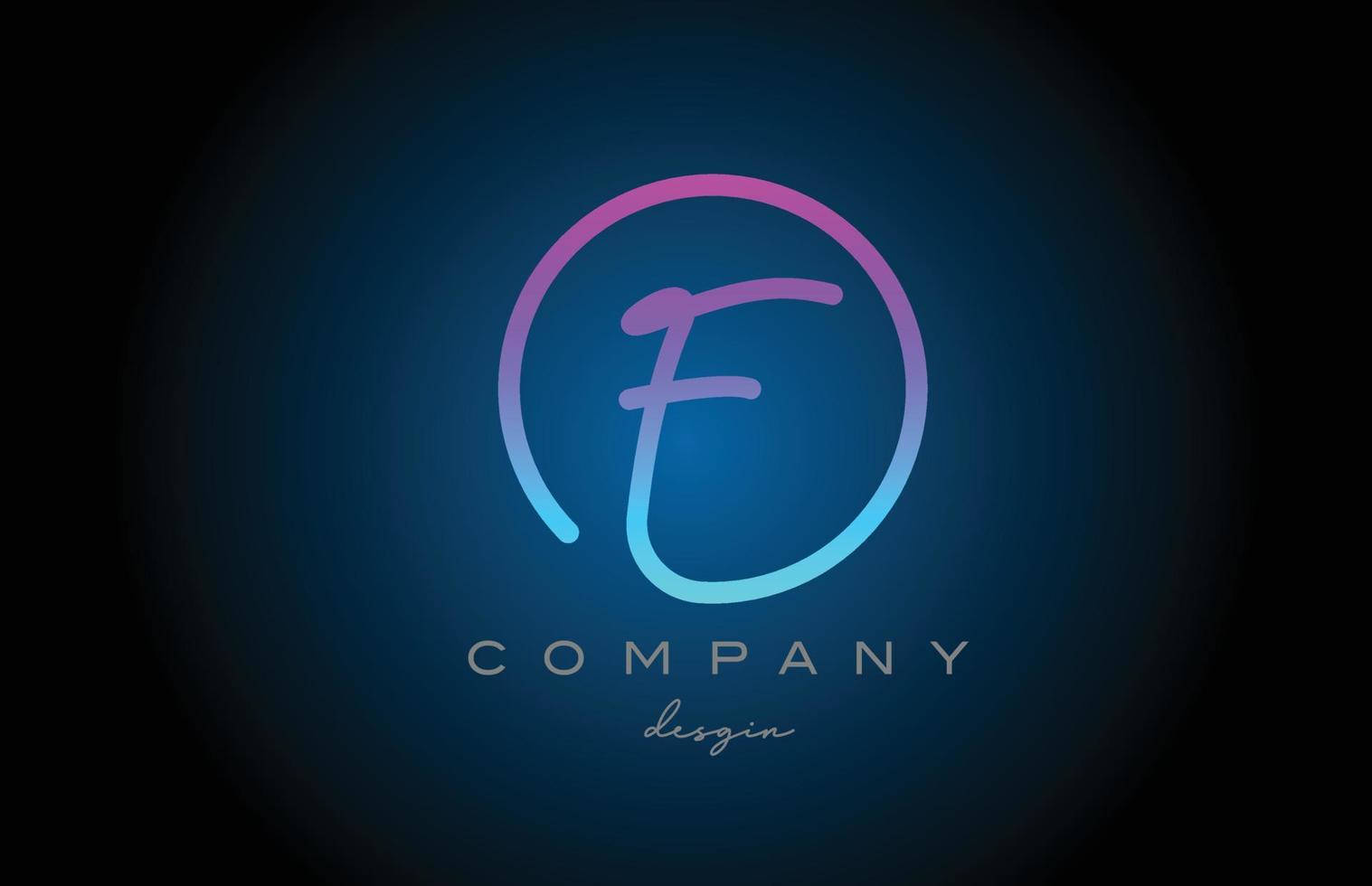 Rosa f Alphabet Buchstabe Logo Icon Design. handgeschriebene verbundene kreative Vorlage für Unternehmen und Unternehmen vektor