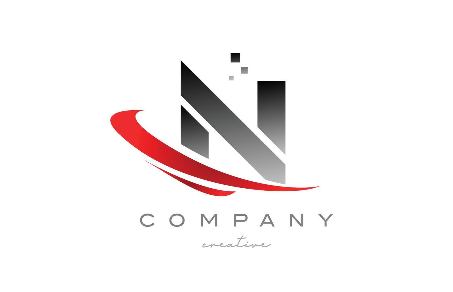 n alfabet brev logotyp ikon med röd susa . design lämplig för en företag eller företag vektor