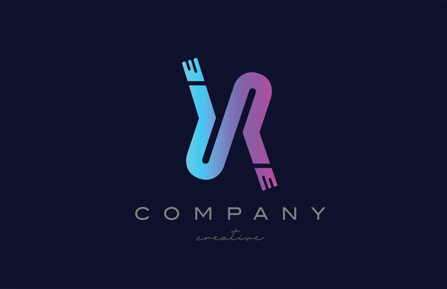 x rosa und blaues Alphabet-Buchstaben-Logo-Icon-Design. kreative vorlage, die für ein unternehmen oder ein geschäft geeignet ist vektor