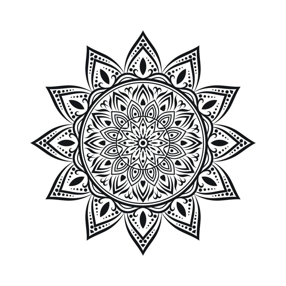 svart och vit blomma mandala mönster. ny mandala konst vektor illustration