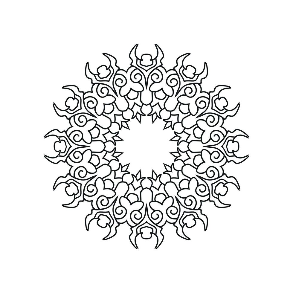 svart och vit blomma mandala mönster. ny mandala konst vektor illustration