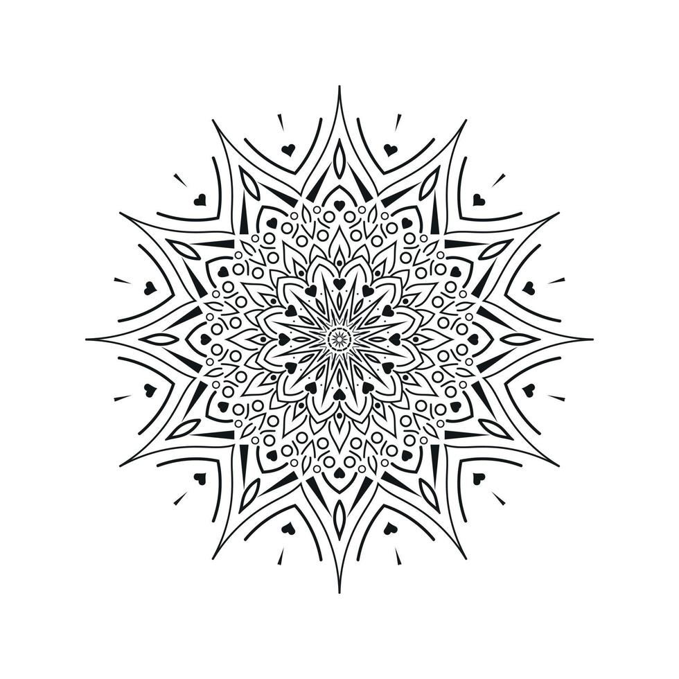 svart och vit blomma mandala mönster vektor