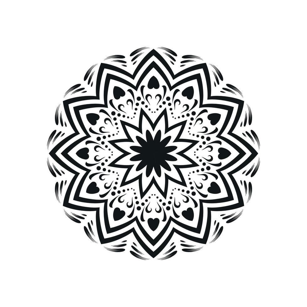 Schwarz-Weiß-Blumen-Mandala-Vektor vektor