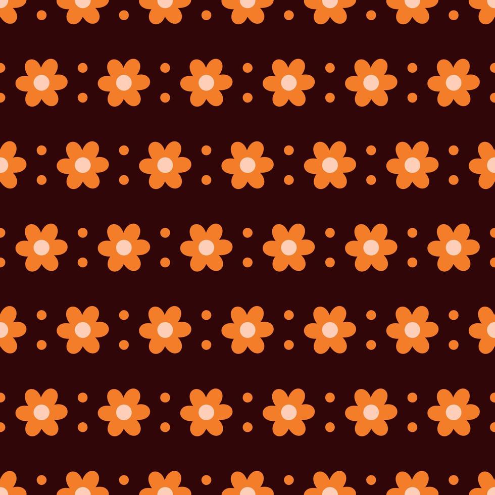 sömlös vektor mönster med blomma en brun bakgrund