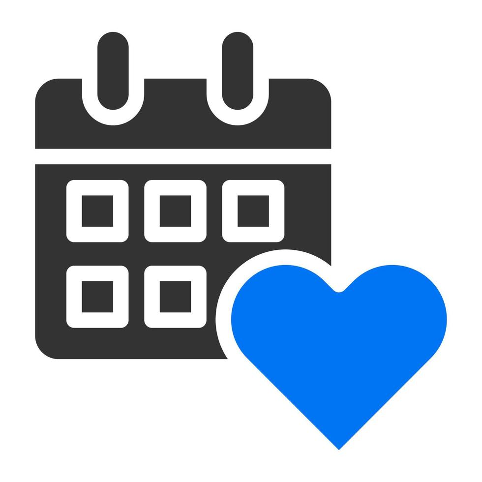 kalender solide blau grau valentine illustration vektor und logo symbol neujahrssymbol perfekt.